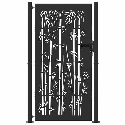 Cancello da giardino con blocco Nero 110 x 180 cm | homemem39