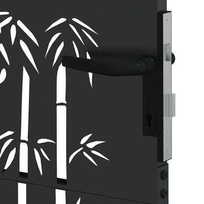 Cancello da giardino con blocco Nero 110 x 205 cm | homemem39