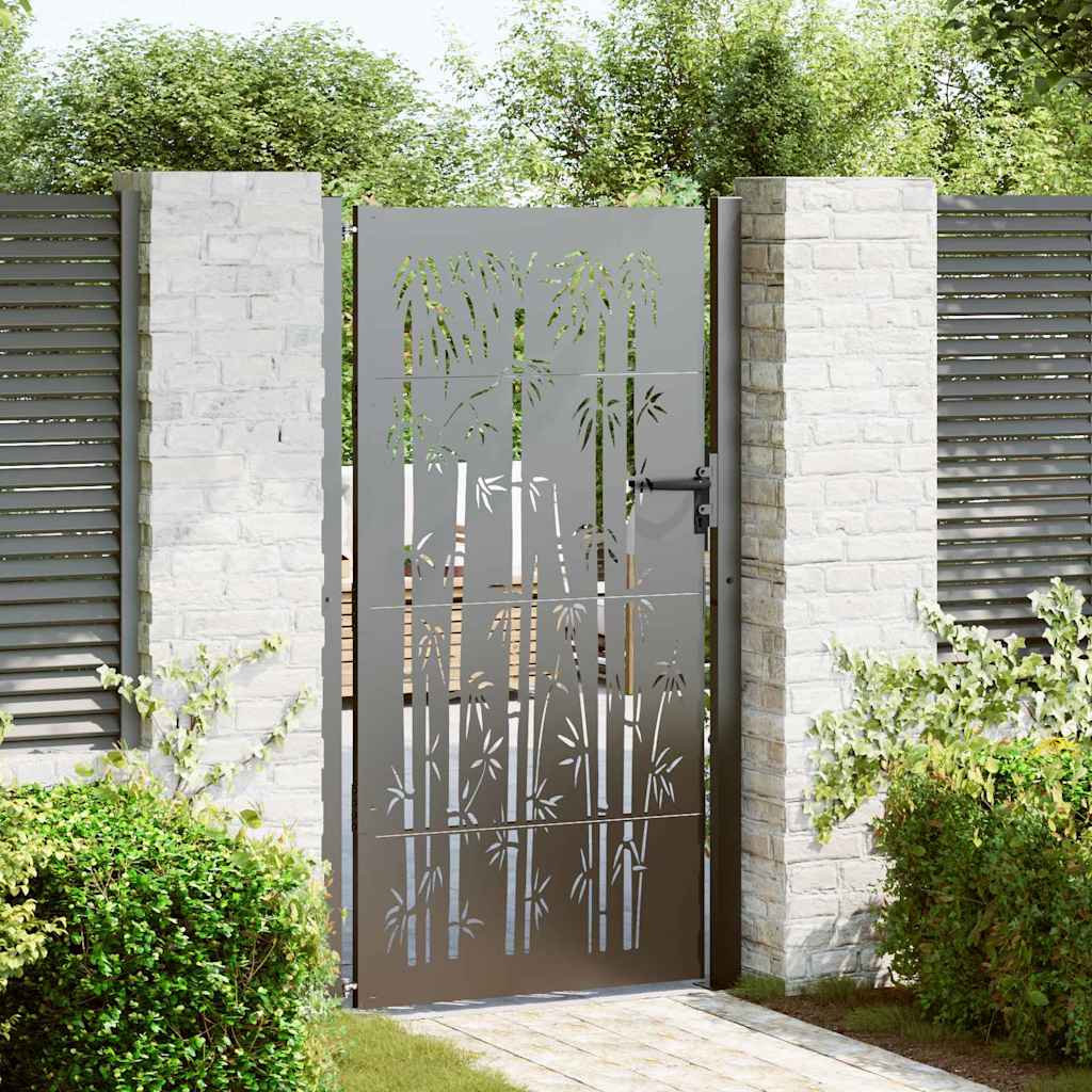 Cancello da giardino con blocco Nero 110 x 205 cm | homemem39
