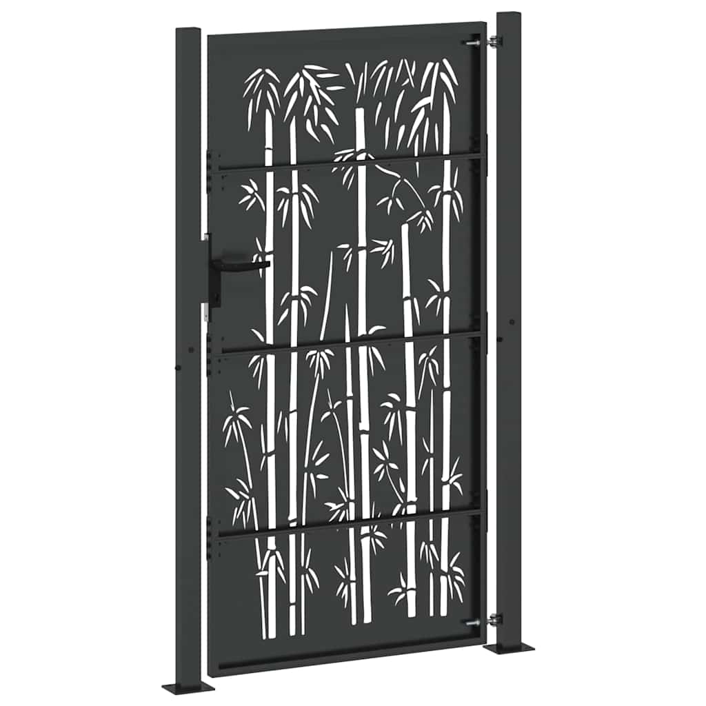 Cancello da giardino con blocco Nero 110 x 205 cm | homemem39