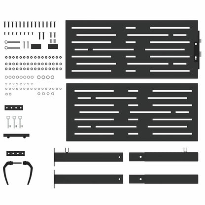 Cancello da giardino con blocco Nero 110 x 105 cm | homemem39