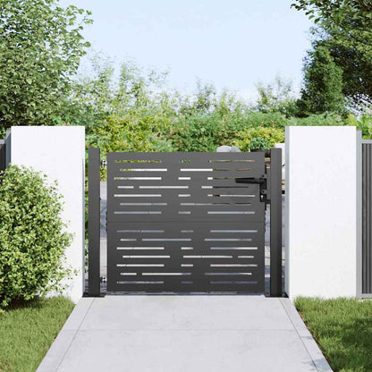 Cancello da giardino con blocco Nero 110 x 105 cm | homemem39