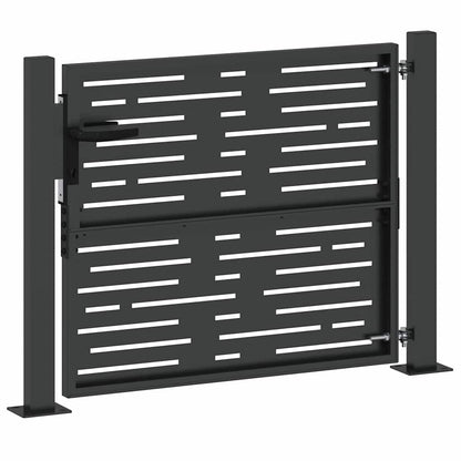 Cancello da giardino con blocco Nero 110 x 105 cm | homemem39