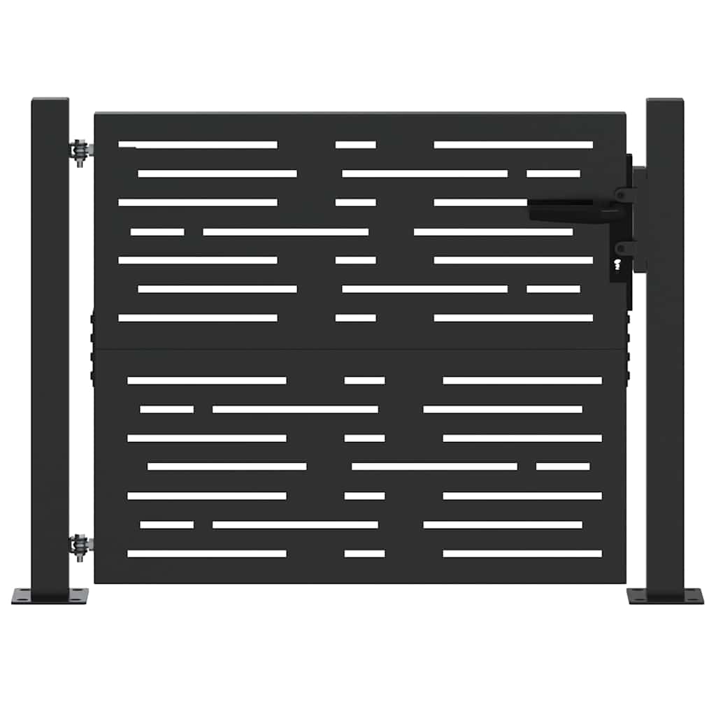 Cancello da giardino con blocco Nero 110 x 105 cm | homemem39