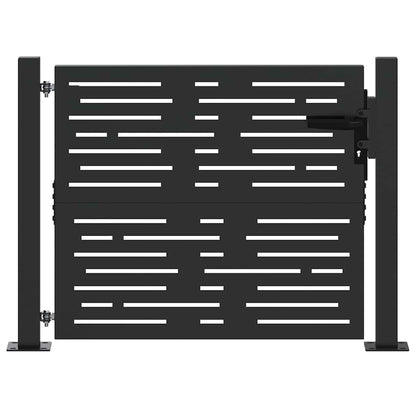 Cancello da giardino con blocco Nero 110 x 105 cm | homemem39