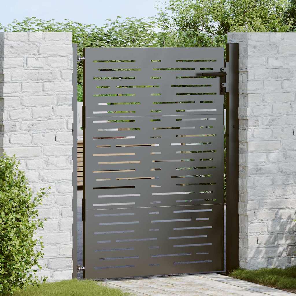 Cancello da giardino con blocco Nero 110 x 130 cm | homemem39