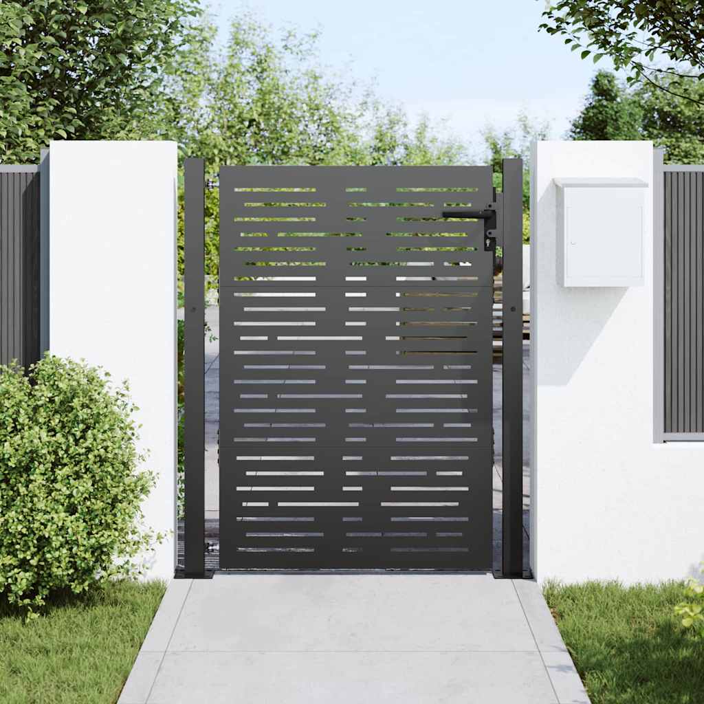 Cancello da giardino con blocco Nero 110 x 130 cm | homemem39