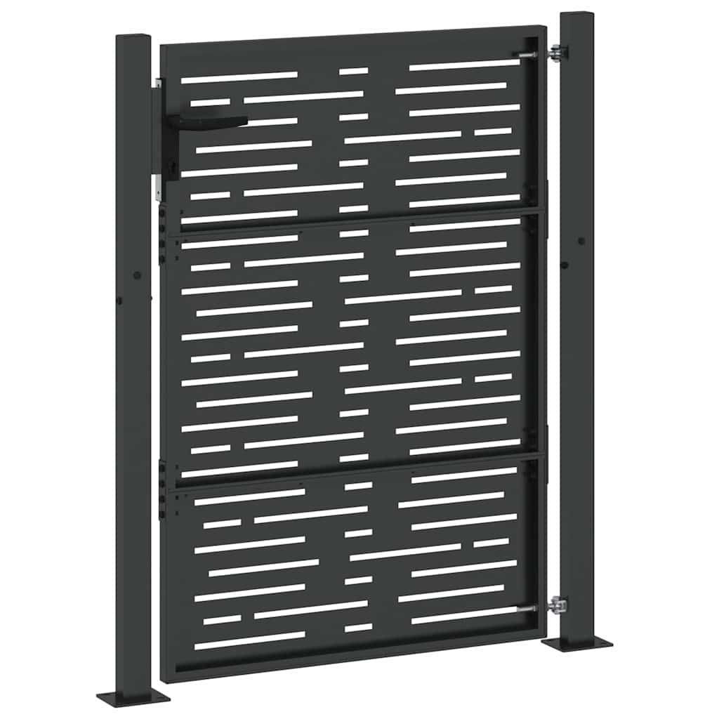 Cancello da giardino con blocco Nero 110 x 130 cm | homemem39
