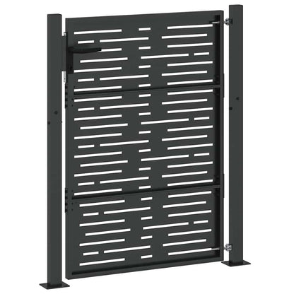 Cancello da giardino con blocco Nero 110 x 130 cm | homemem39