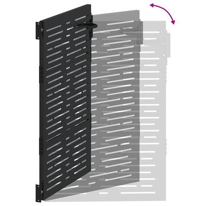 Cancello da giardino con blocco Nero 110 x 130 cm | homemem39