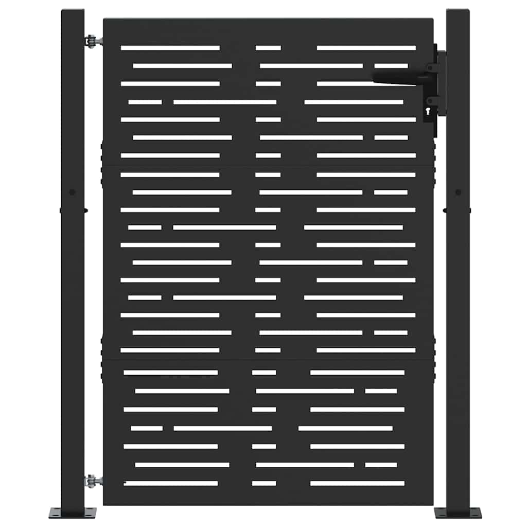 Cancello da giardino con blocco Nero 110 x 155 cm | homemem39