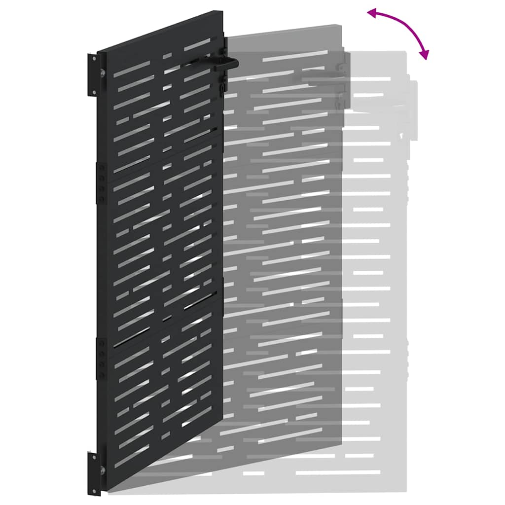 Cancello da giardino con blocco Nero 110 x 155 cm | homemem39