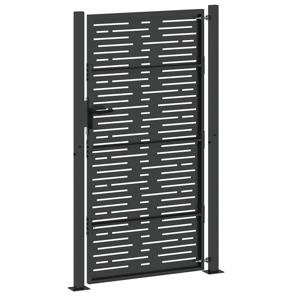 Cancello da giardino con blocco Nero 110 x 180 cm | homemem39