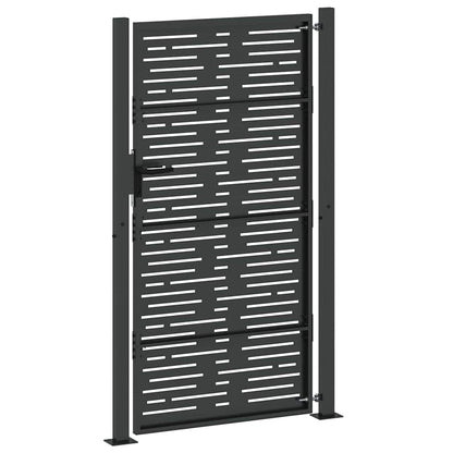 Cancello da giardino con blocco Nero 110 x 180 cm | homemem39