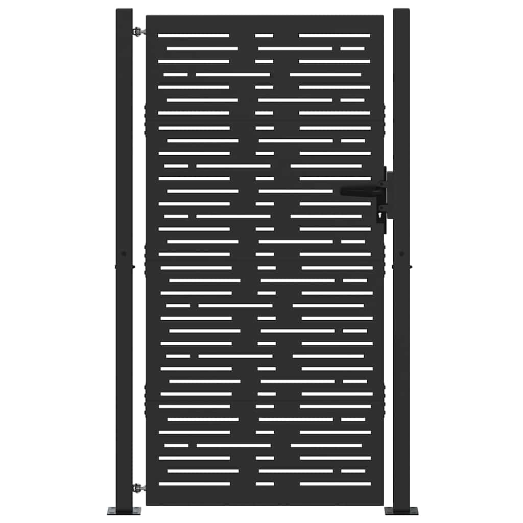 Cancello da giardino con blocco Nero 110 x 180 cm | homemem39