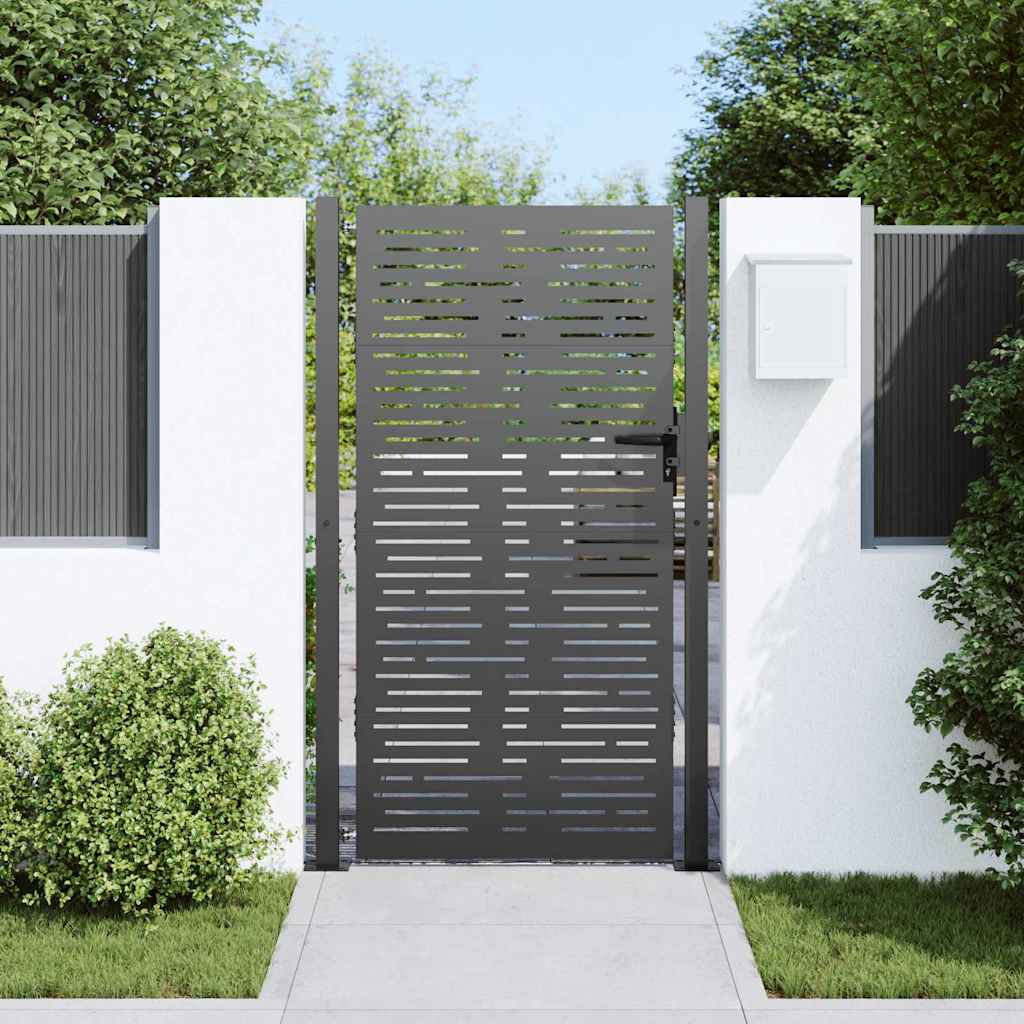 Cancello da giardino con blocco Nero 110 x 205 cm | homemem39