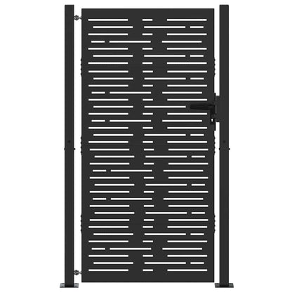 Cancello da giardino con blocco Nero 110 x 205 cm | homemem39