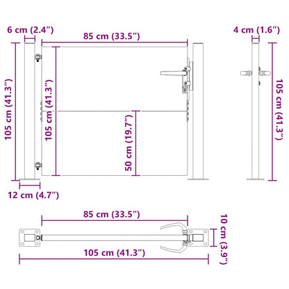 Cancello da giardino Nero 100 x 100 cm