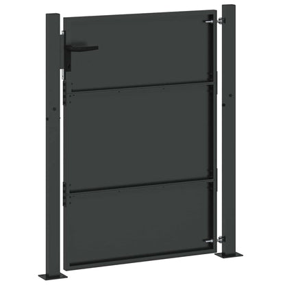 Cancello da giardino con blocco Nero 105 x 130 cm | homemem39