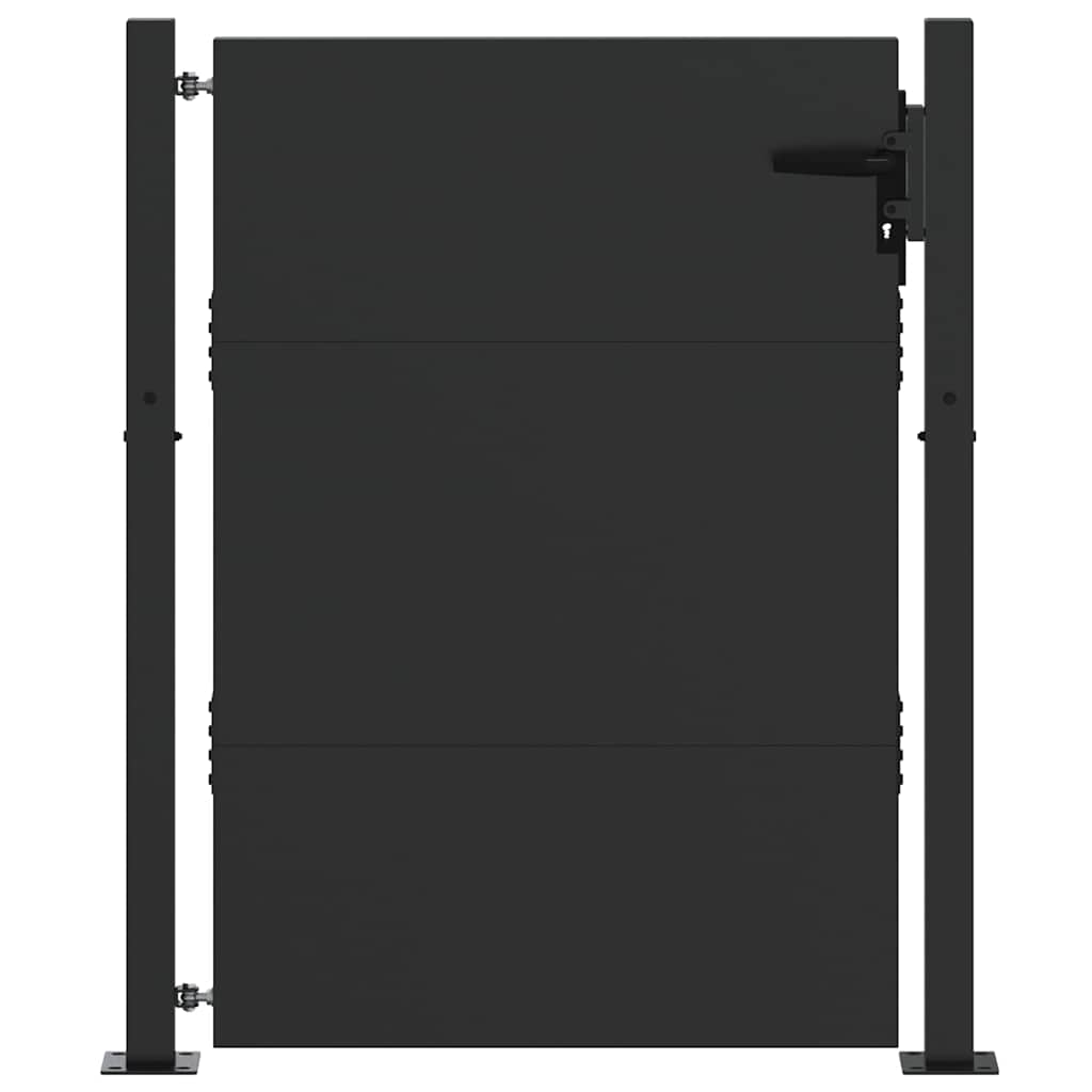 Cancello da giardino con blocco Nero 105 x 130 cm
