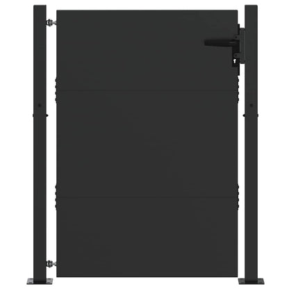 Cancello da giardino con blocco Nero 105 x 130 cm