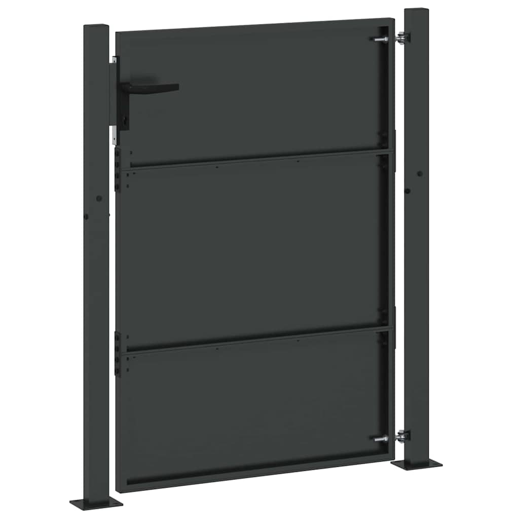 Cancello da giardino con blocco Nero 110 x 155 cm | homemem39