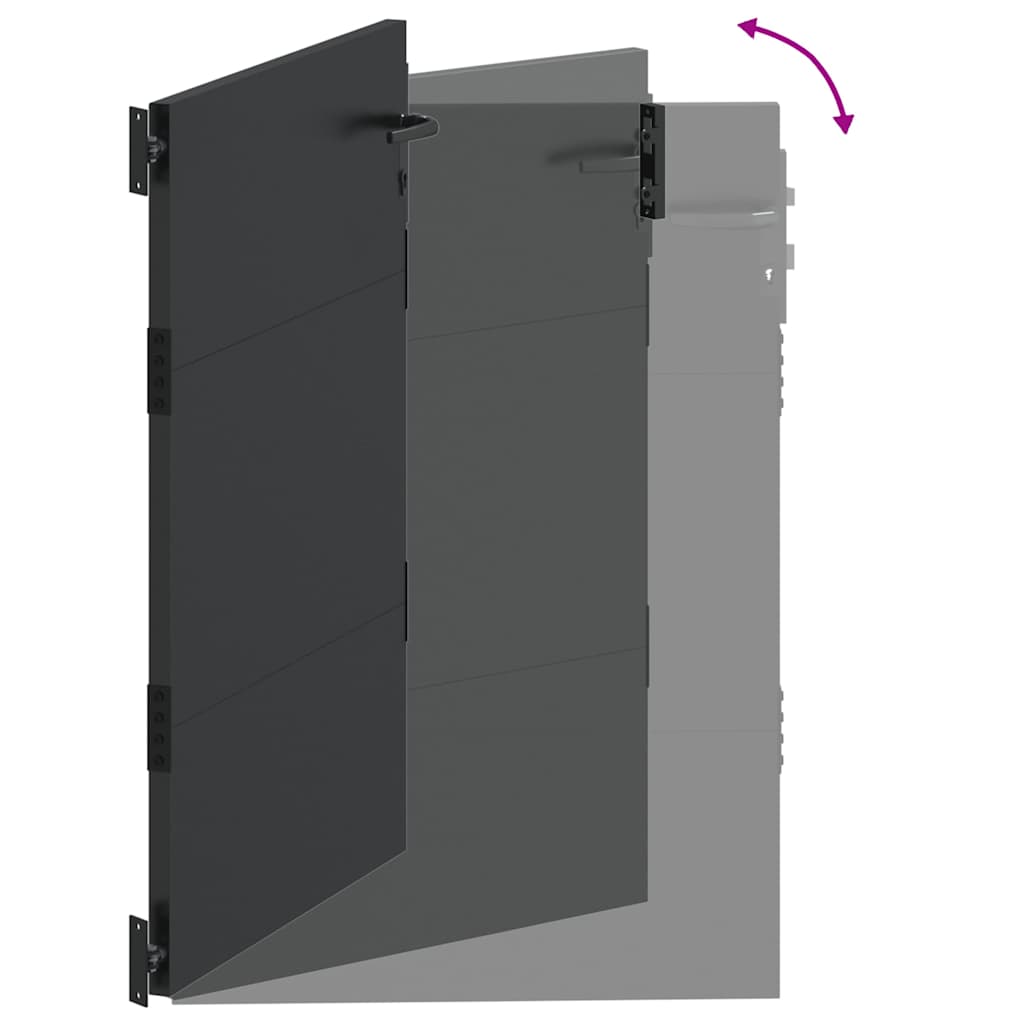 Cancello da giardino con blocco Nero 110 x 155 cm | homemem39