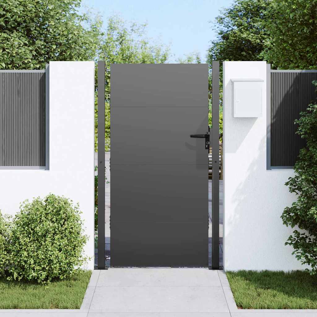 Cancello da giardino con blocco Nero 105 x 205 cm | homemem39