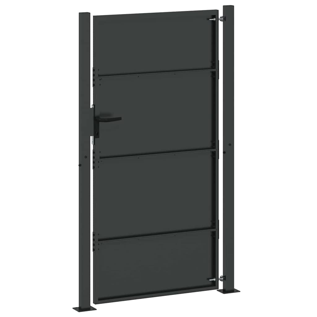 Cancello da giardino con blocco Nero 105 x 205 cm | homemem39