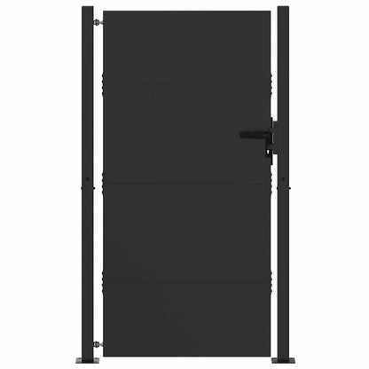 Cancello da giardino con blocco Nero 105 x 205 cm | homemem39