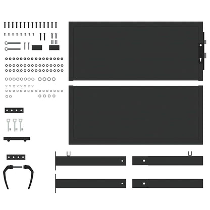 Cancello da giardino con blocco Nero 110 x 105 cm | homemem39