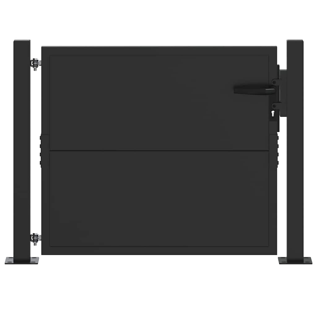Cancello da giardino con blocco Nero 110 x 105 cm | homemem39