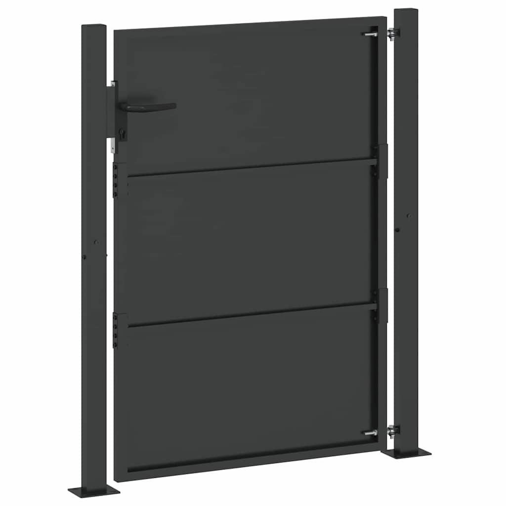 Cancello da giardino con blocco Nero 110 x 130 cm | homemem39