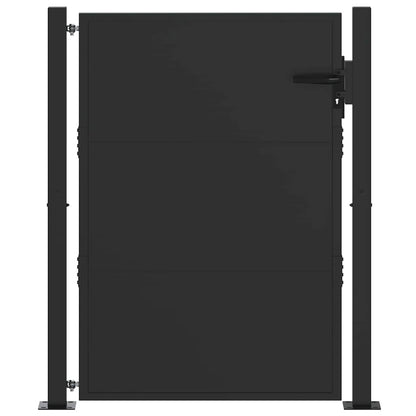 Cancello da giardino con blocco Nero 110 x 155 cm | homemem39