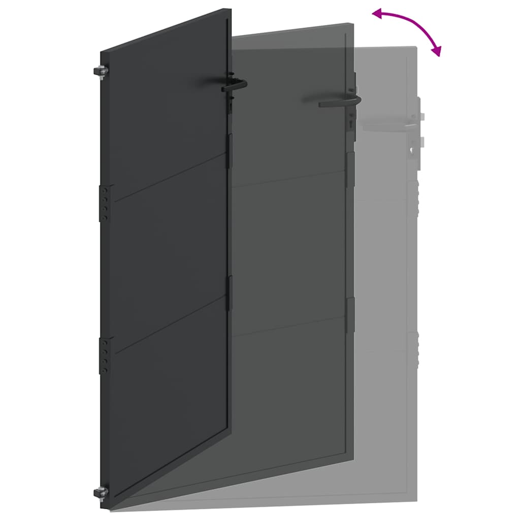 Cancello da giardino con blocco Nero 110 x 155 cm | homemem39
