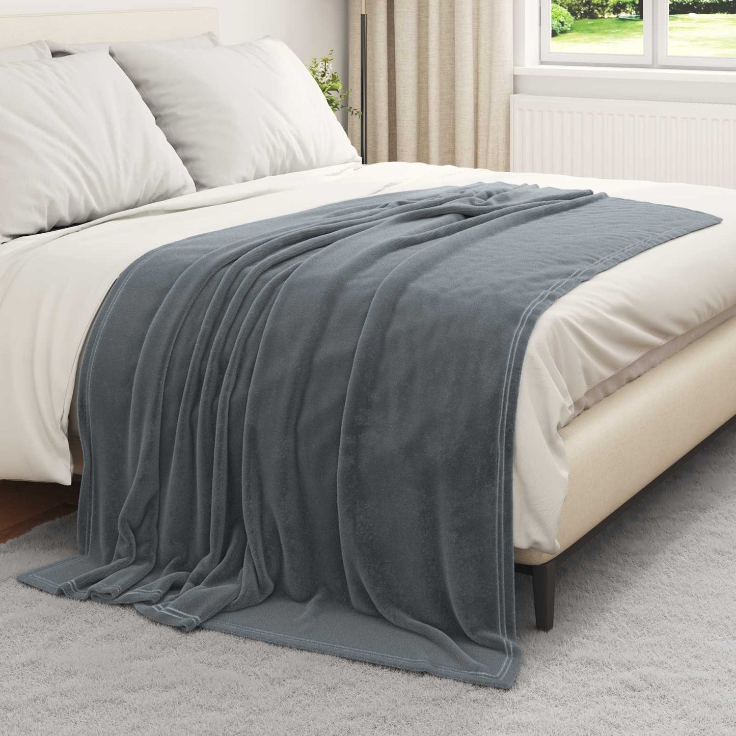 Coperta Grigio scuro 150 x 200 cm Panno