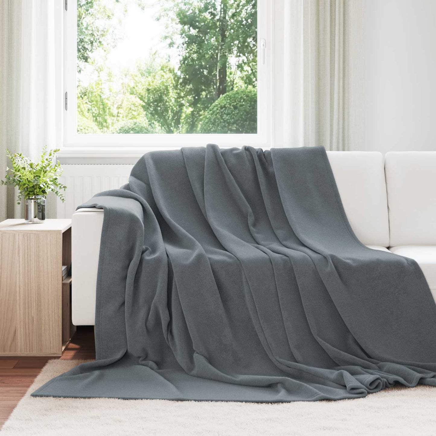 Coperta Grigio scuro 240 x 270 cm Panno