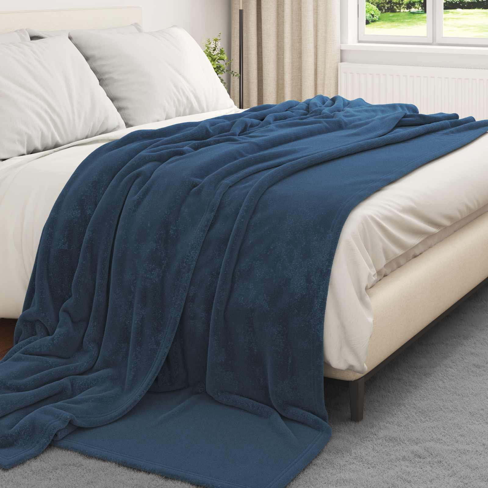 Coperta Blu navy 240 x 270 cm Panno | homemem39