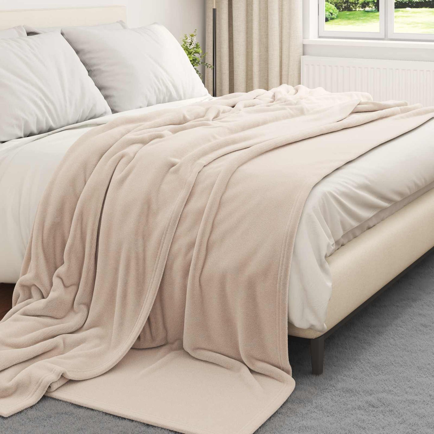Coperte da Pile 6 pcs Beige 220 x 240 cm Panno