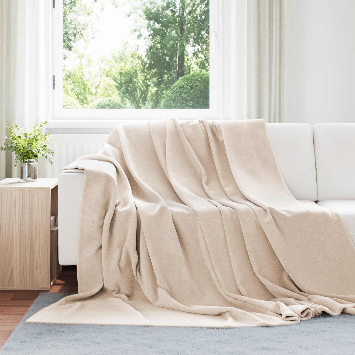 Coperte da Pile 6 pcs Beige 240 x 270 cm Panno