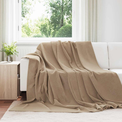 Coperte da Pile 6 pcs Cammello 240 x 270 cm Panno