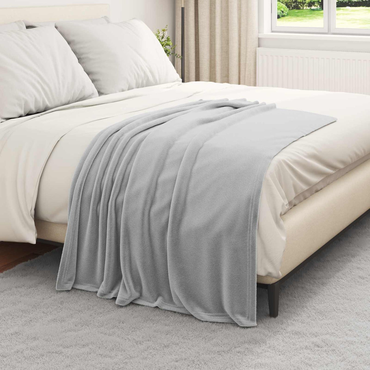 Coperte da Pile 6 pcs Grigio 130 x 150 cm Panno