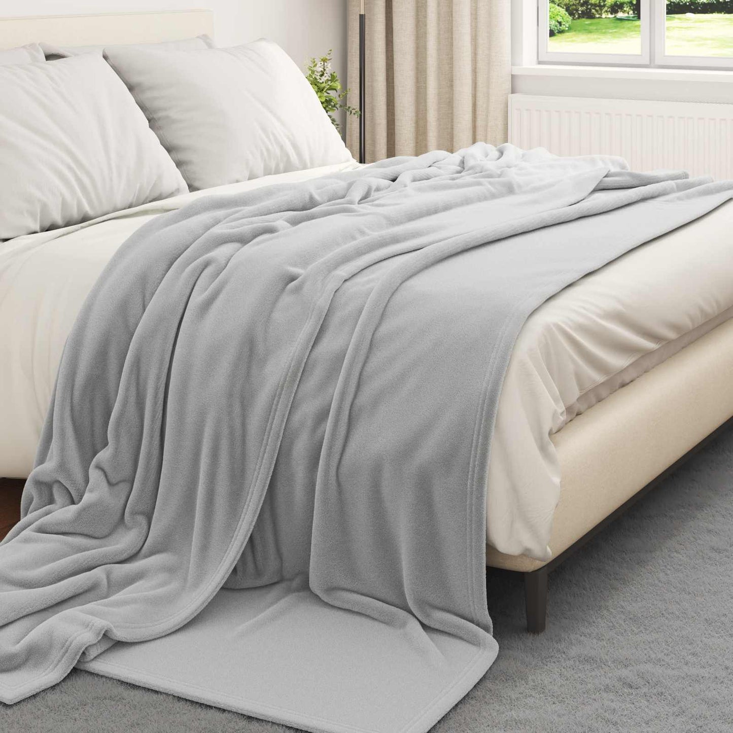 Coperte da Pile 6 pcs Grigio 220 x 240 cm Panno | homemem39