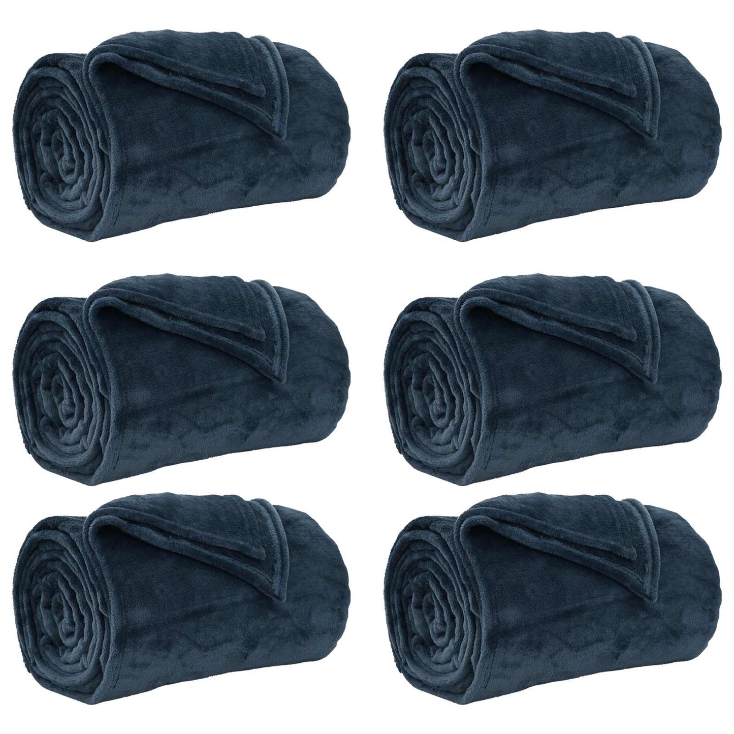 Coperte da Pile 6 pcs Blu navy 150 x 200 cm Panno