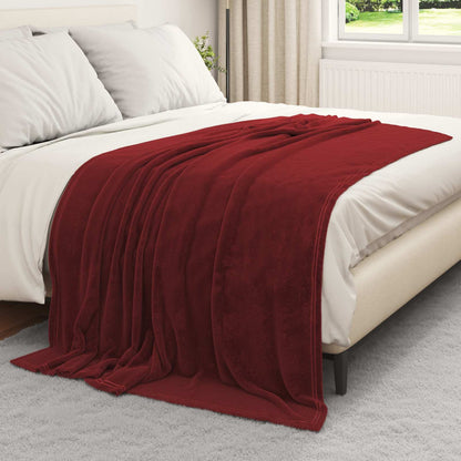 Coperte da Pile 6 pcs Rosso Bordeaux 150 x 200 cm Panno