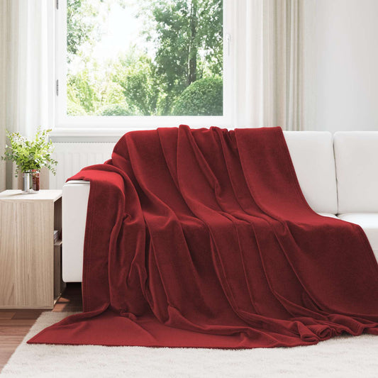 Coperte da Pile 6 pcs Rosso Bordeaux 220 x 240 cm Panno