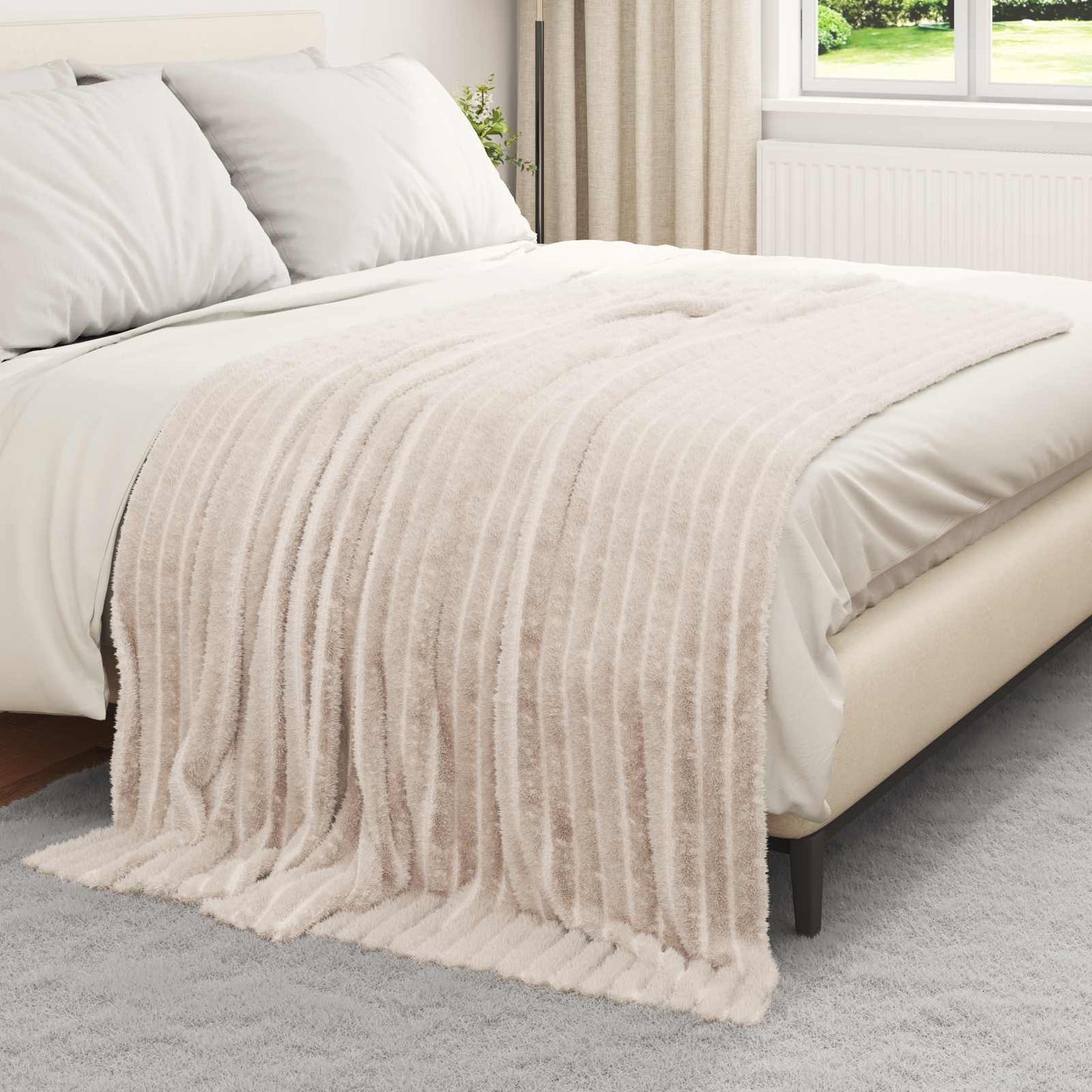Coperta Beige 200 x 150 cm Panno