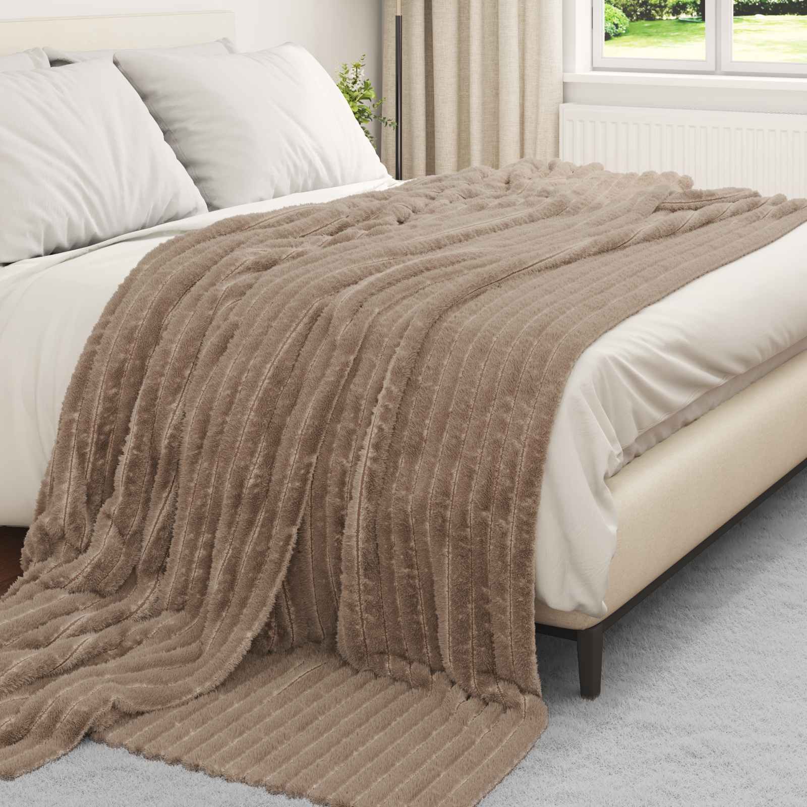Coperta Cammello 270 x 240 cm Panno | homemem39