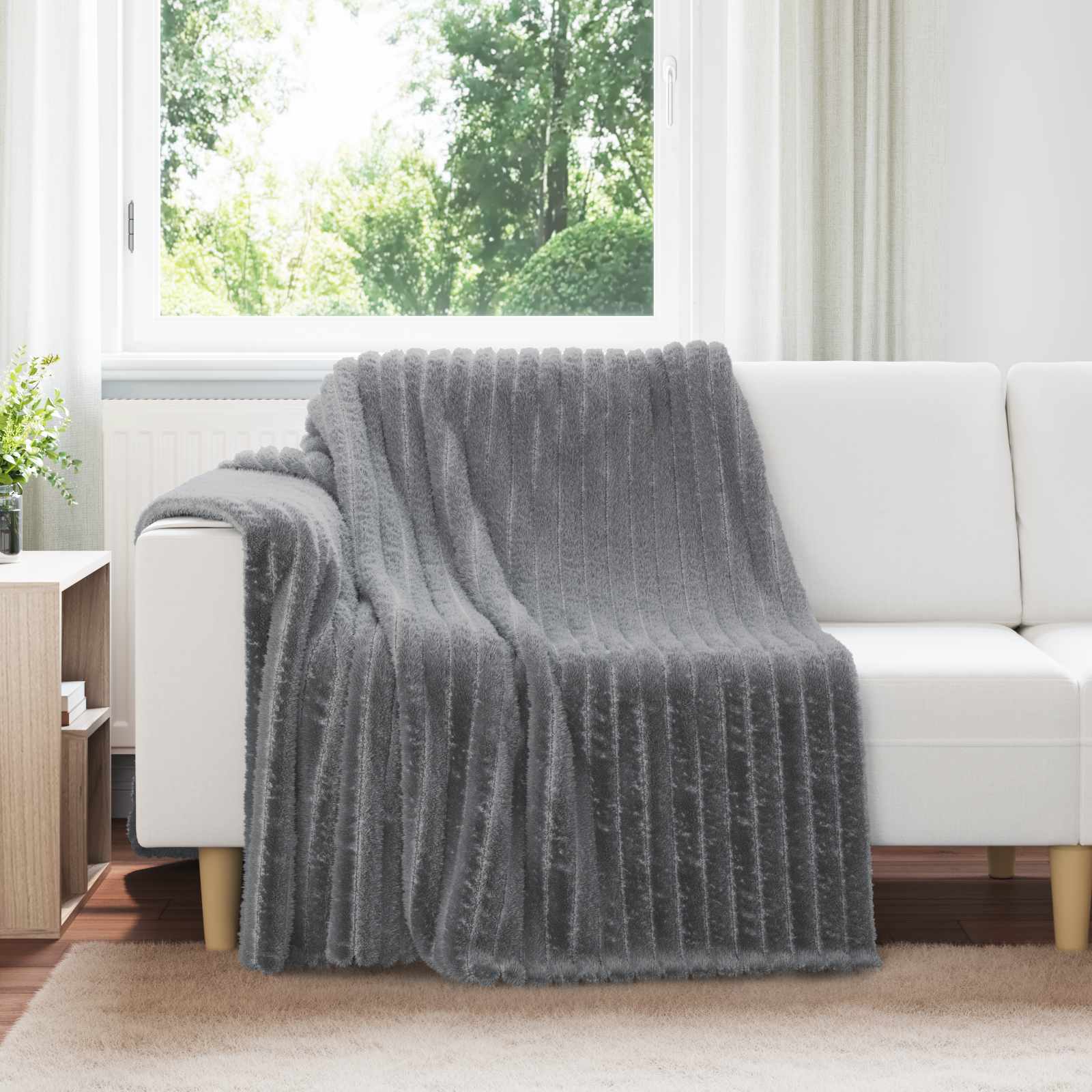 Coperta Grigio scuro 200 x 150 cm Panno | homemem39
