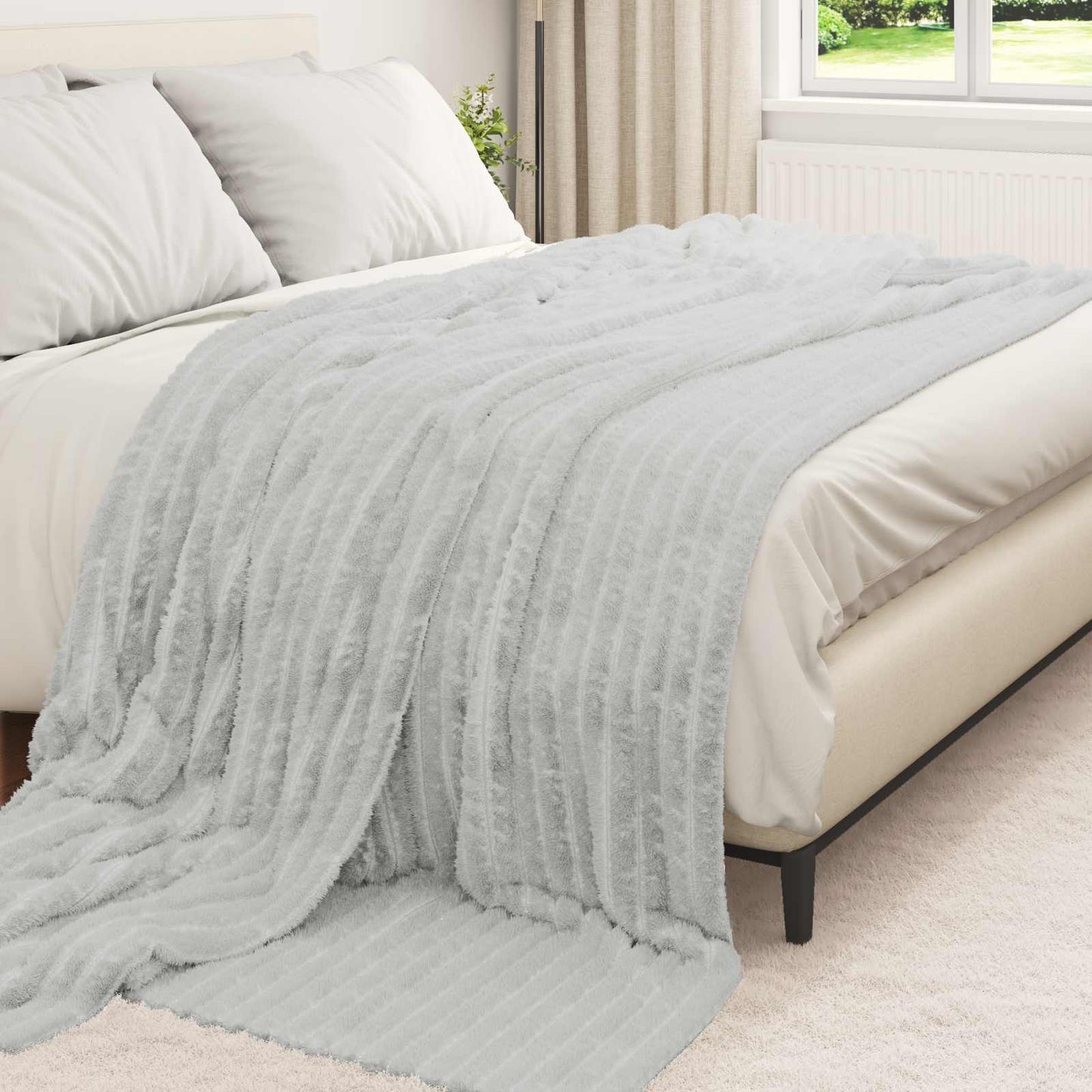 Coperta Grigio 240 x 220 cm Panno